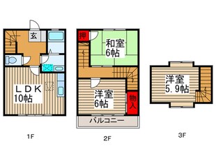 プロムナ－ド桶川Ｂ棟の物件間取画像